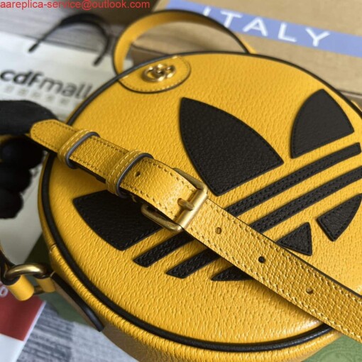 Replica Adidas x Gucci Ophidia shoulder bag 702626 Yellow leather 7