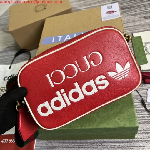 Replica Adidas x Gucci small shoulder bag 702427 Red leather 3