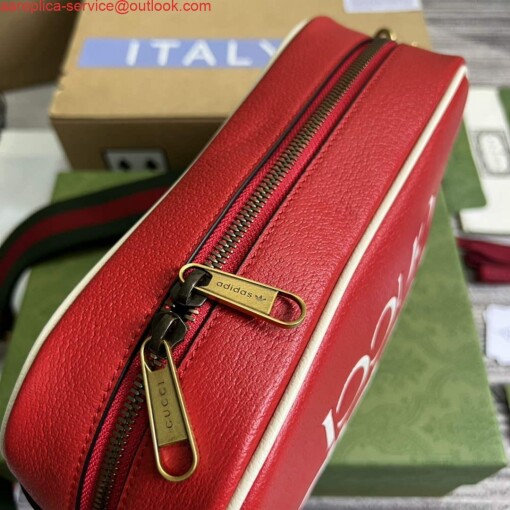 Replica Adidas x Gucci small shoulder bag 702427 Red leather 5