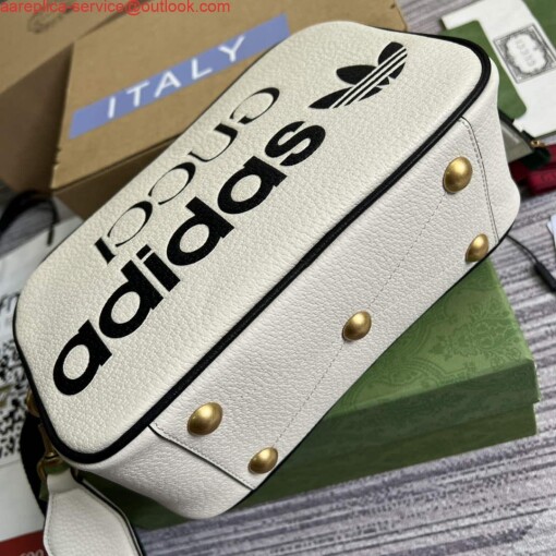 Replica Adidas x Gucci small shoulder bag 702427 White leather 5