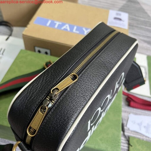 Replica Adidas x Gucci small shoulder bag 702427 Black leather 5