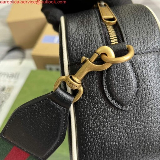 Replica Adidas x Gucci small shoulder bag 702427 Black leather 6