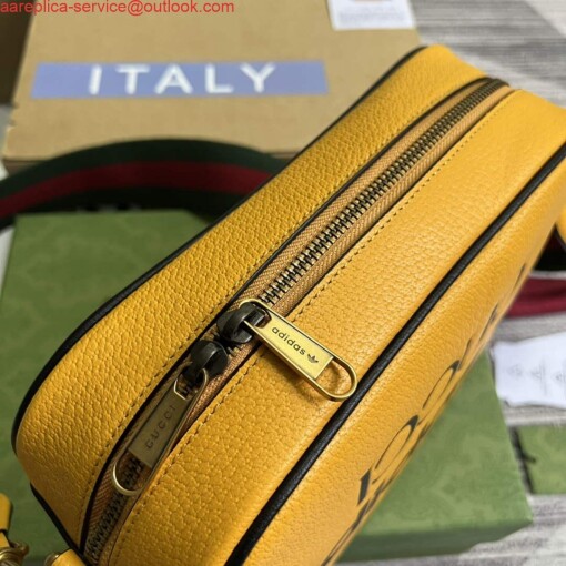 Replica Adidas x Gucci small shoulder bag 702427 Yellow leather 4