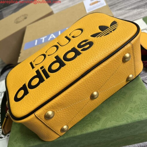 Replica Adidas x Gucci small shoulder bag 702427 Yellow leather 5