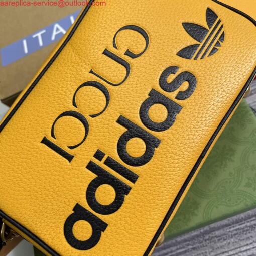 Replica Adidas x Gucci small shoulder bag 702427 Yellow leather 6