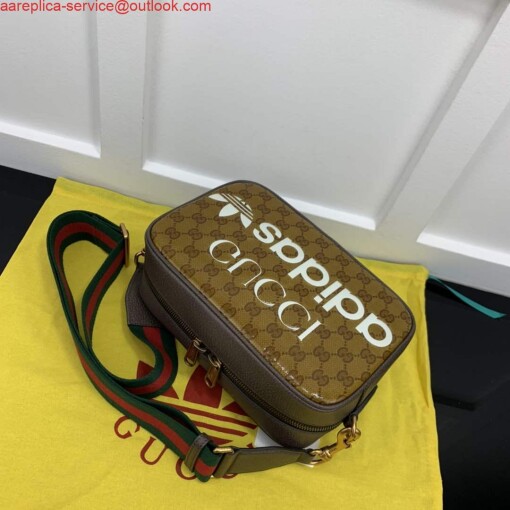 Replica Adidas x Gucci small shoulder bag 702427 Beige and brown GG canvas 3