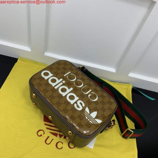 Replica Adidas x Gucci small shoulder bag 702427 Beige and brown GG canvas 4