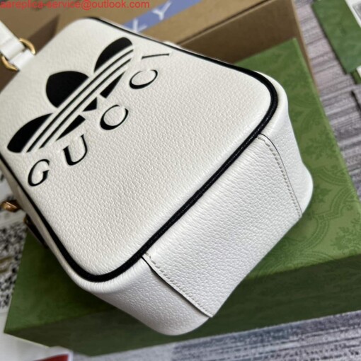Replica Adidas x Gucci mini top handle bag 702387 White leather 6