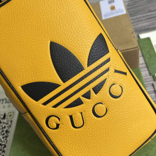 Replica Adidas x Gucci mini top handle bag 702387 Yellow leather 4