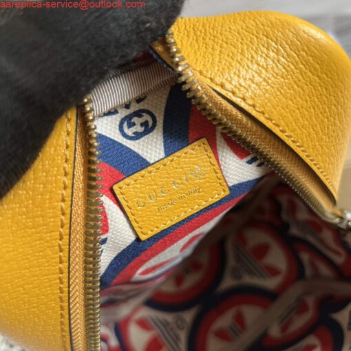 Replica Adidas x Gucci mini top handle bag 702387 Yellow leather 8