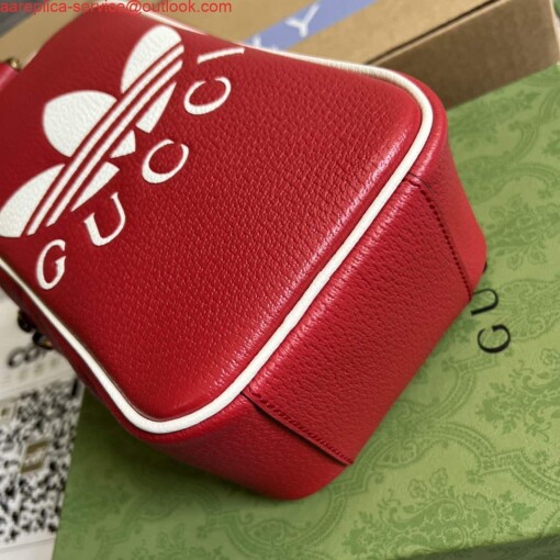 Replica Adidas x Gucci mini top handle bag 702387 Red leather 6