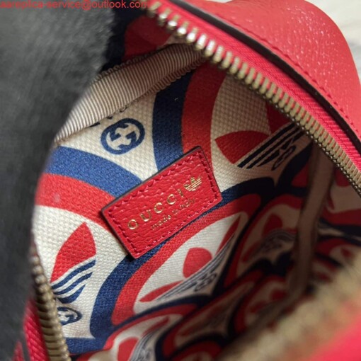 Replica Adidas x Gucci mini top handle bag 702387 Red leather 8