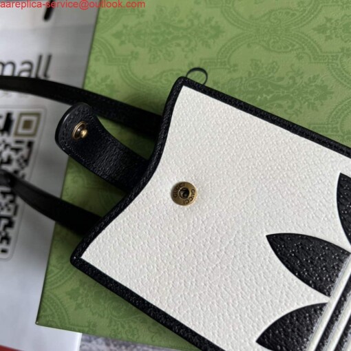 Replica Adidas x Gucci phone case 702203 Off-white and black leather 7