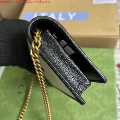 Replica Adidas x Gucci ‎621892 wallet with chain Off-white and black leather 3