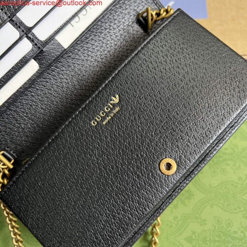 Replica Adidas x Gucci ‎621892 wallet with chain Off-white and black leather 7
