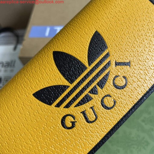 Replica Adidas x Gucci ‎621892 wallet with chain Off-black and yellow leather 5