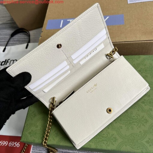 Replica Adidas x Gucci ‎621892 wallet with chain Off-white and red leather 6