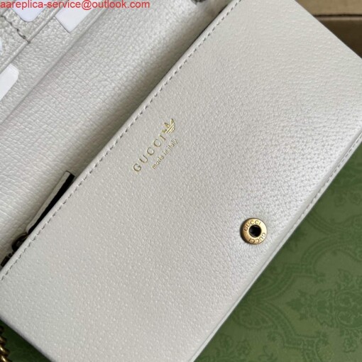 Replica Adidas x Gucci ‎621892 wallet with chain Off-white and red leather 7