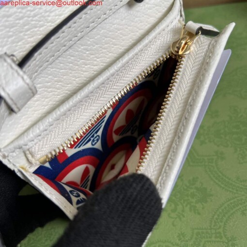 Replica Adidas x Gucci card case with Horsebit 702248 Off-white and black leather 8