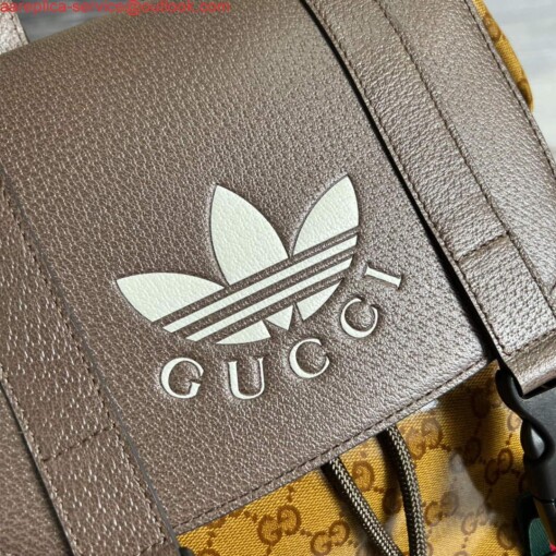 Replica Adidas x Gucci backpack ‎495563 Beige and brown 4