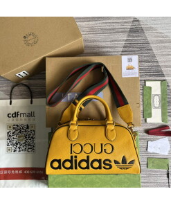 Replica Adidas x Gucci 702397 mini duffle bag yellow Replica Adidas x Gucci 702397 mini duffle bag yellow