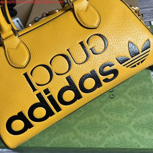 Replica Adidas x Gucci 702397 mini duffle bag yellow 5