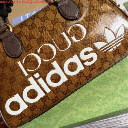 Replica Adidas x Gucci 702397 mini duffle bag brown 4
