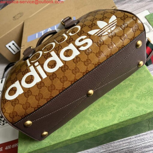 Replica Adidas x Gucci 702397 mini duffle bag brown 5