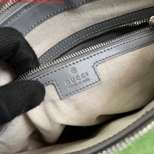 Replica Gucci 406410 GG embossed small messenger bag Grey 8