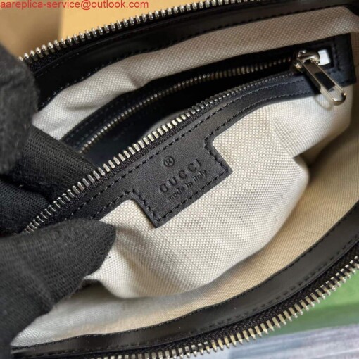 Replica Gucci 406410 GG embossed small messenger bag Black 8