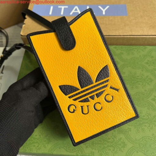 Replica Gucci 702203 Adidas x Gucci phone case Yellow 3
