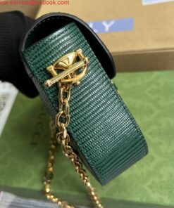 Replica Gucci Horsebit 1955 lizard mini bag 675801 green leather 2