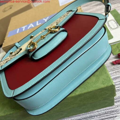 Replica Gucci Horsebit 1955 shoulder bag 602204 Blue 5