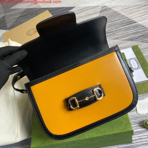 Replica Gucci Horsebit 1955 shoulder bag 602204 yellow with beige 7