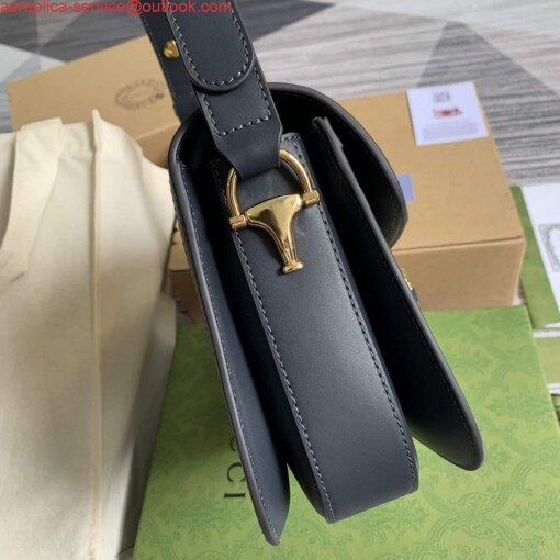 Replica Gucci Horsebit 1955 shoulder bag Beige with 602204 black leather 2