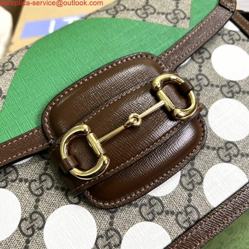 Replica Gucci Horsebit 1955 shoulder bag Beige with 602204 brown leather 4