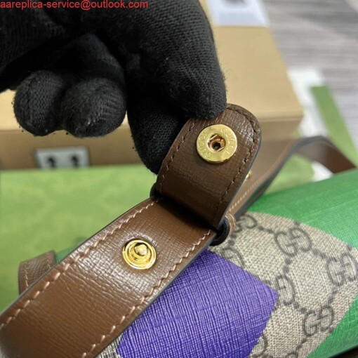 Replica Gucci Horsebit 1955 shoulder bag Beige with 602204 brown leather 6