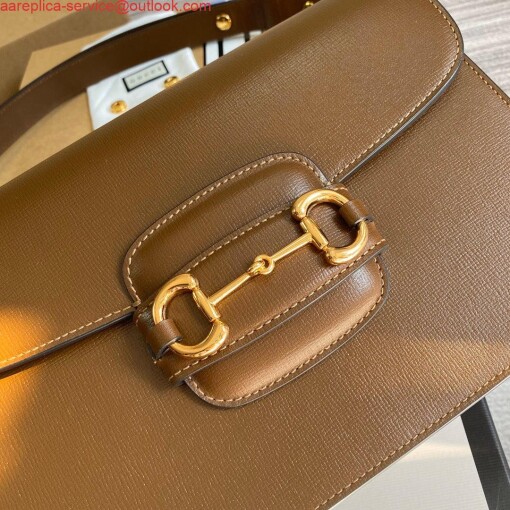Replica Gucci Horsebit 1955 shoulder bag 602204 Brown leather 3