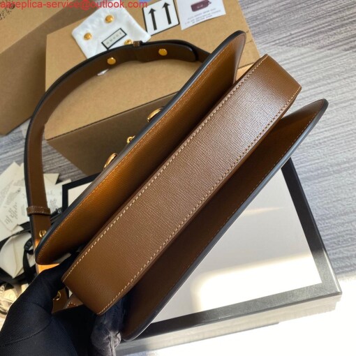 Replica Gucci Horsebit 1955 shoulder bag 602204 Brown leather 4