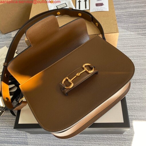 Replica Gucci Horsebit 1955 shoulder bag 602204 Brown leather 5