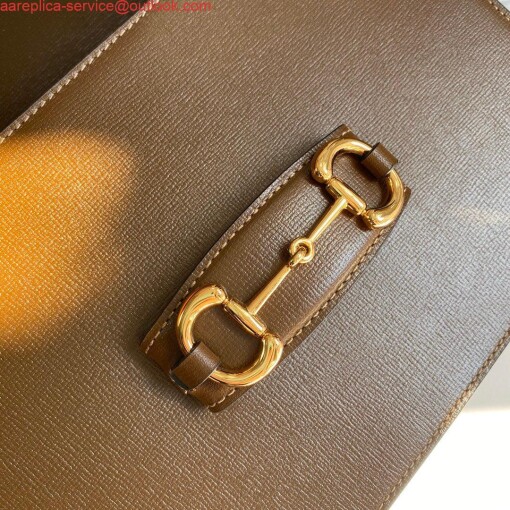 Replica Gucci Horsebit 1955 shoulder bag 602204 Brown leather 6