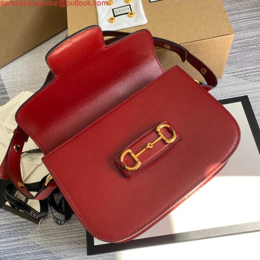 Replica Gucci Horsebit 1955 shoulder bag 602204 Red leather 5