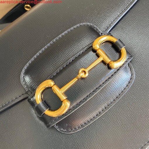 Replica Gucci Horsebit 1955 shoulder bag 602204 Black leather 3