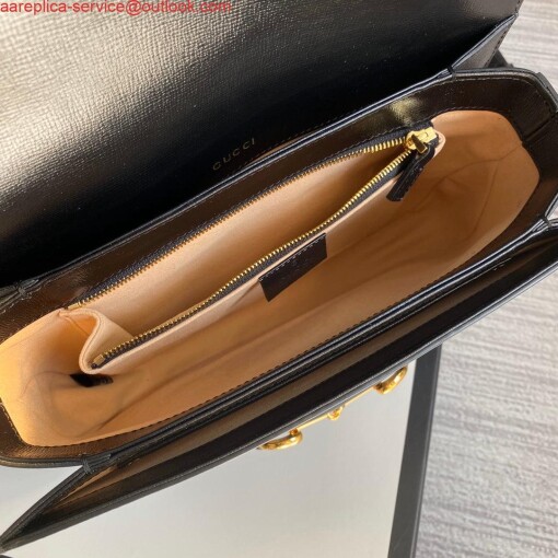 Replica Gucci Horsebit 1955 shoulder bag 602204 Black leather 8