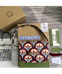 Replica Gucci adidas x Gucci Horsebit 1955 shoulder bag 602204 blue and red leather Replica Gucci adidas x Gucci Horsebit 1955 shoulder bag 602204 blue and red leather