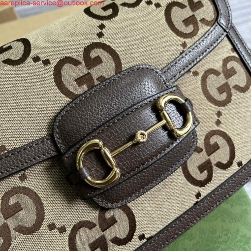 Replica Gucci Horsebit 1955 shoulder bag 602204 brown with brown leather 4