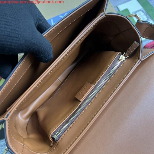 Replica Gucci Horsebit 1955 shoulder bag 602204 plum with brown leather 7