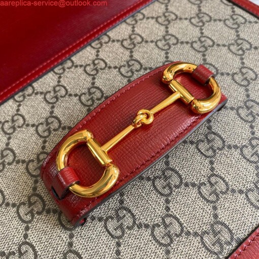 Replica Gucci Horsebit 1955 shoulder bag 602204 Beige with red leather 6