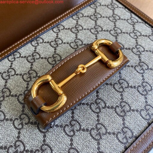 Replica Gucci Horsebit 1955 shoulder bag 602204 Beige with brown leather 3