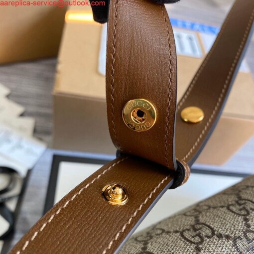 Replica Gucci Horsebit 1955 shoulder bag 602204 Beige with brown leather 6
